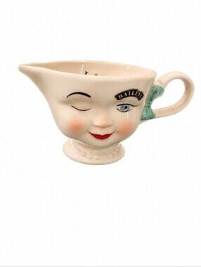 Baileys Irish Cream 1995 Limited Edition Winking Face Creamer Pitcher “Yum” Vint